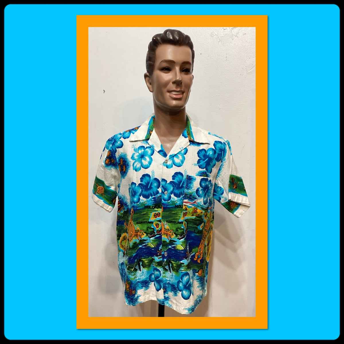 HS154 Vintage 197039s bark cloth cotton Hawaiian shirt by Sears Hawaii Size large Graphic Tee – Cozy Vibes · Must-Have Style