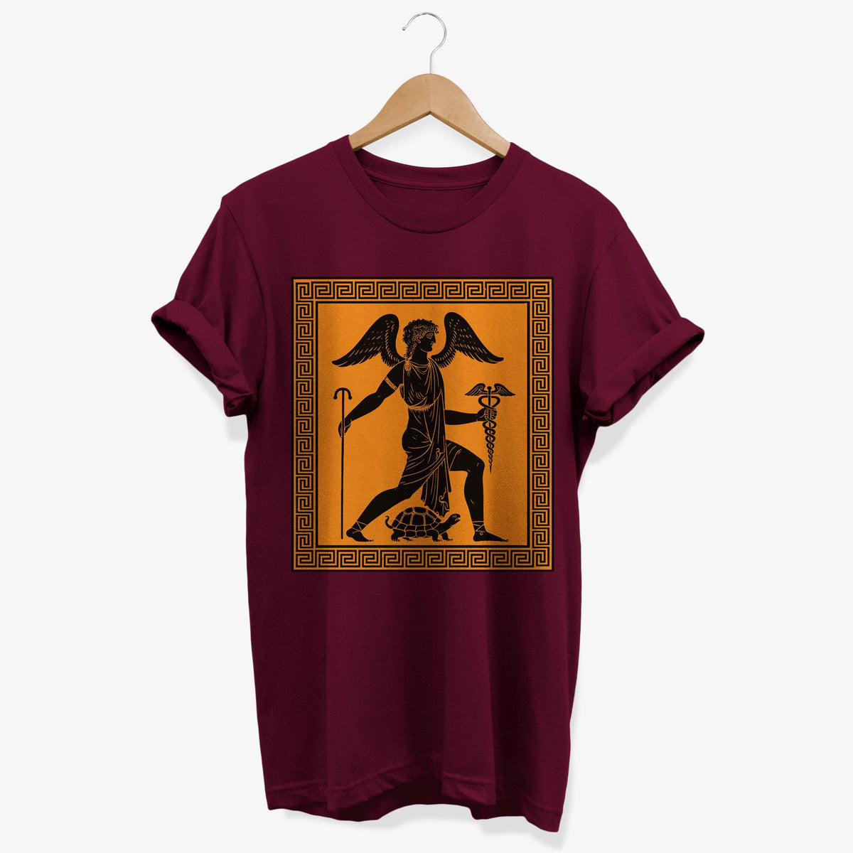Hermes Greek Mythology God T Shirt Ancient Greece Pottery Style Graphic Tee Olympian Deity Gifts Graphic Tee – Cozy Vibes · Perfect For Daily Wear