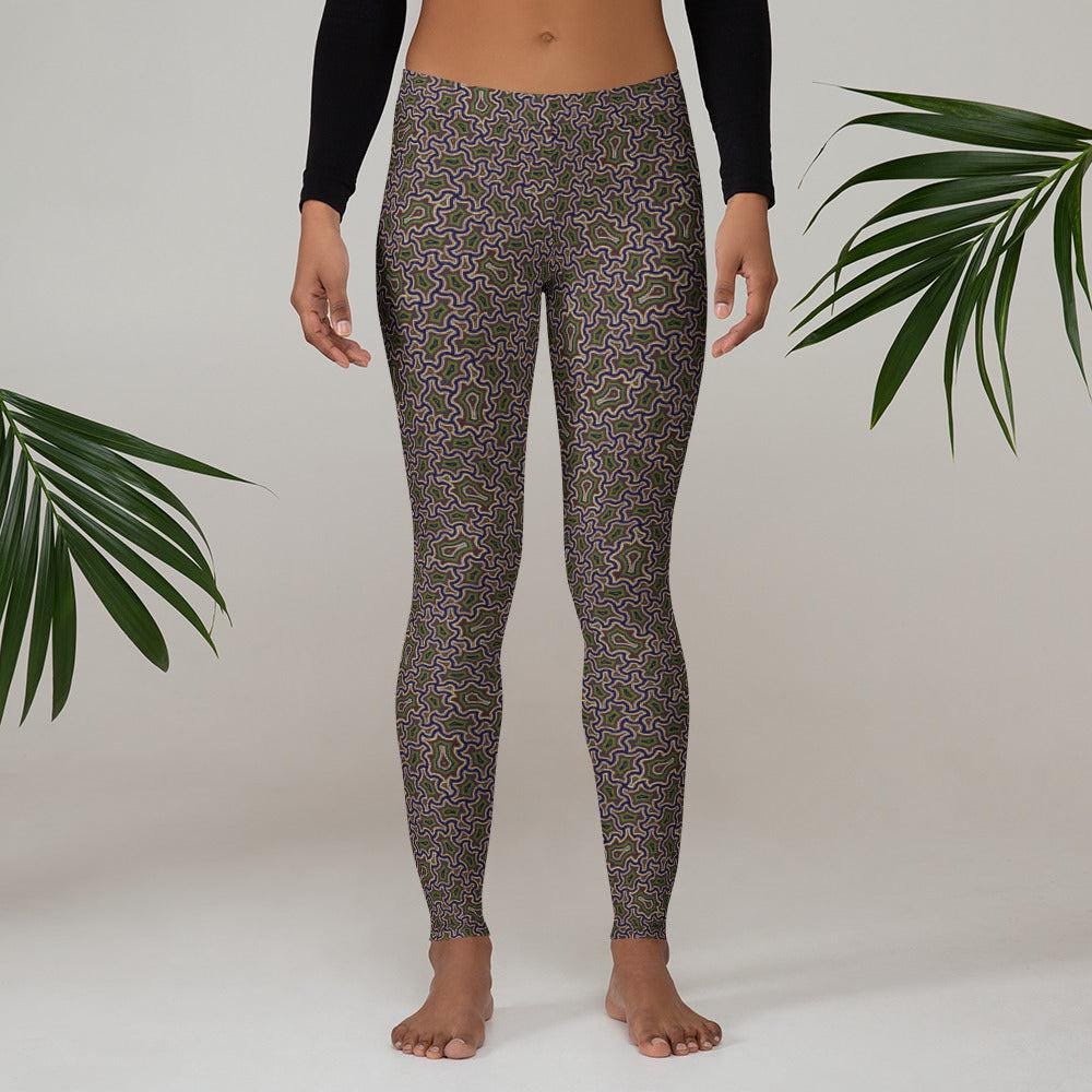 Leggings Geometric Pattern Itzam Green Purple Graphic Tee – Everyday Comfort · Trending Graphic Apparel