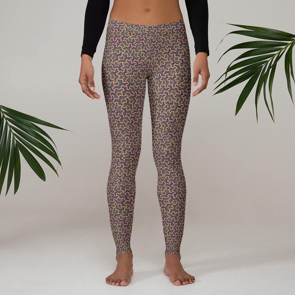 Leggings Geometric Pattern Scales Orange Purple Graphic Tee – Feel-Good Design · Must-Have Style