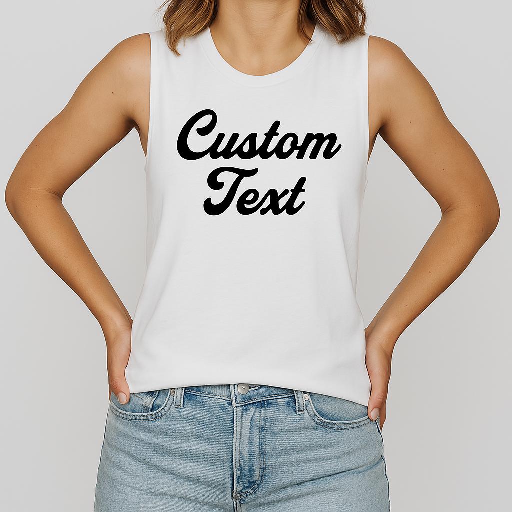 Custom Women39s Sleeveless Muscle Tank Shirt Personalized Women39s Jersey Muscle Tank Your Logo Your Design Muscle Tank Your Text On Shirt Tank Top – Cozy Vibes · Must-Have Style