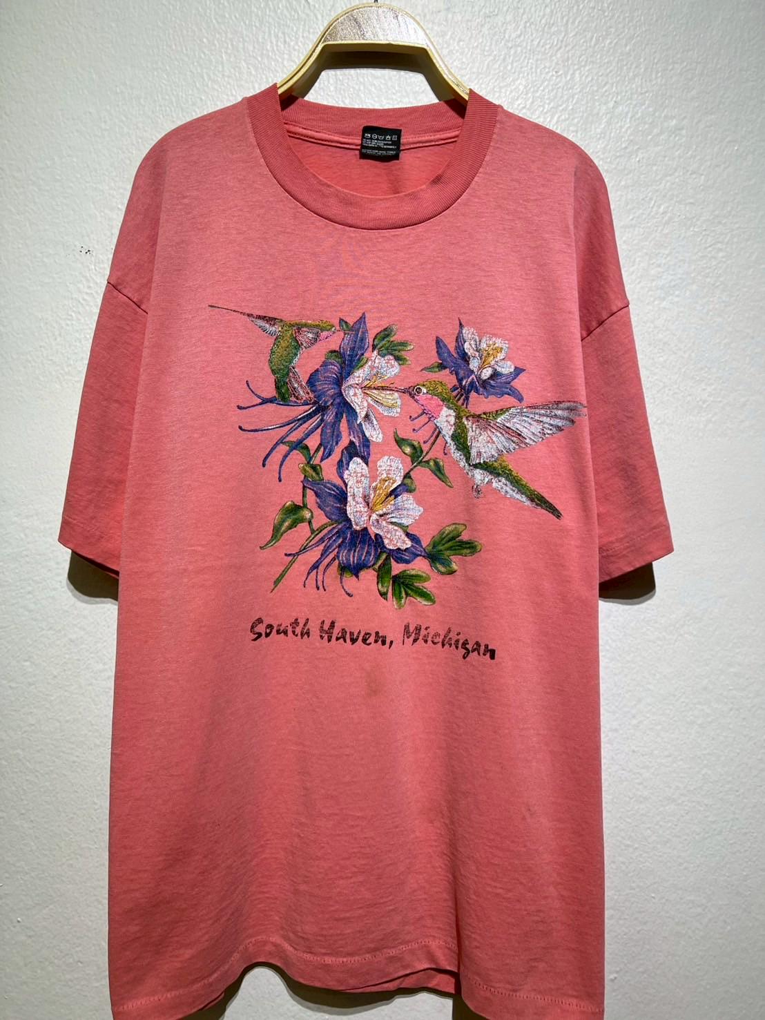 Vintage 90s South Haven Michigan Hummingbird Flower T Shirt XL Nature Tee Graphic Tee – Aesthetic Look · Perfect For Daily Wear