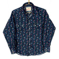 Vintage 1980s Wrangler Pearl Snap Shirt Small Blue Snap Button Floral Graphic Tee – Fan Favorite · Trending Graphic Apparel