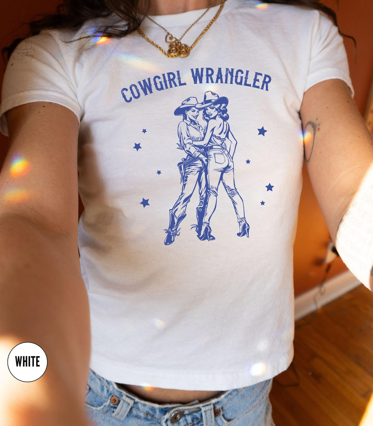 Vintage Lesbian Cowgirl Baby Tee Retro WLW Femme Babytee Queer Fashion Bisexual Shirt Gay Love Pride Merch Subtle Sapphic Pride Gift Graphic Tee – Cozy Vibes · Must-Have Style
