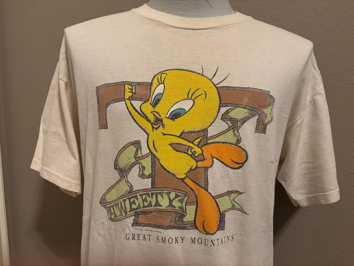 Vintage 90s Great Smoky Mountains Looney Toons Tweety Bird Tshirt L Graphic Tee – Cozy Vibes · Trending Graphic Apparel