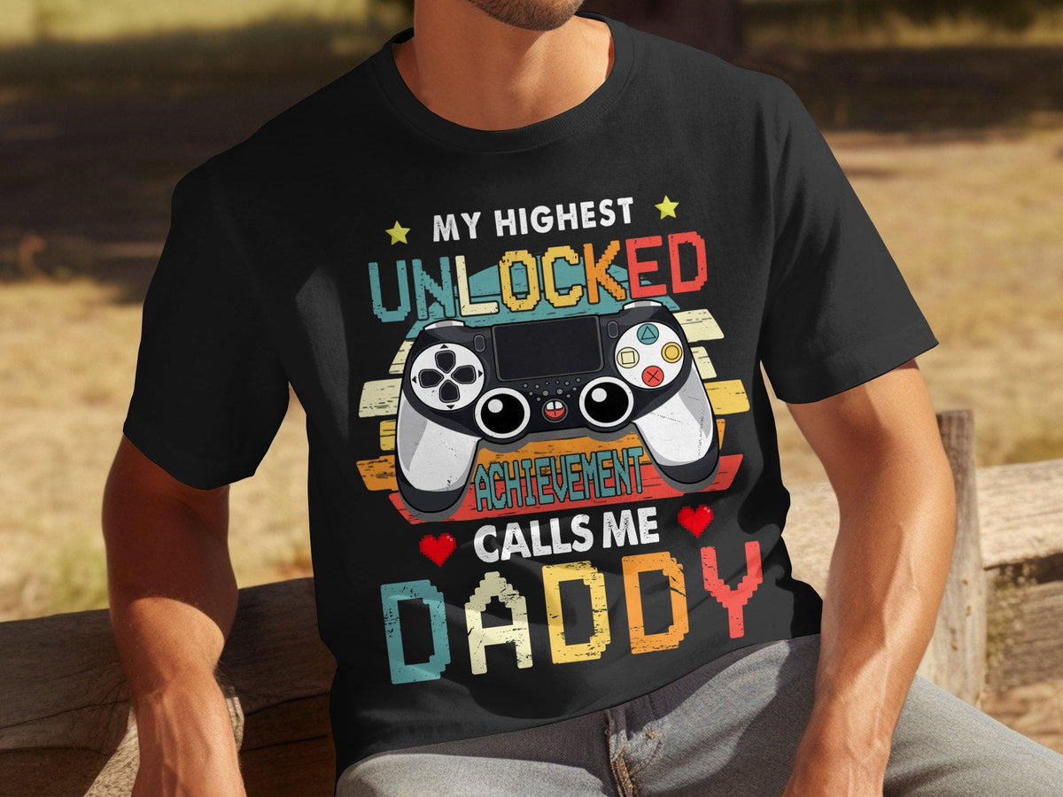 Unlocked Daddy Achievement TShirt Fathers Day Gift for Dad Mens TShirt for Fathers Day Dad T Shirt Cool Gamer Dad Shirt Graphic Tee – Soft Feel · Trending Graphic Apparel