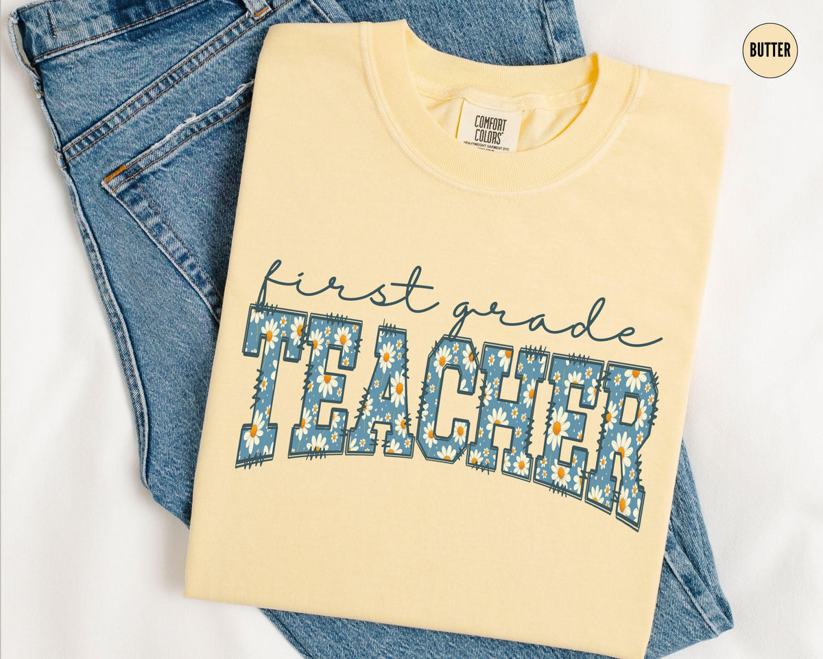 1st Grade Teacher Daisy Shirt First Grade Teacher Team Tshirt Floral 1st Grade Shirts Back To School New Teacher Gift Graphic Tee – Bold Style · Trending Graphic Apparel