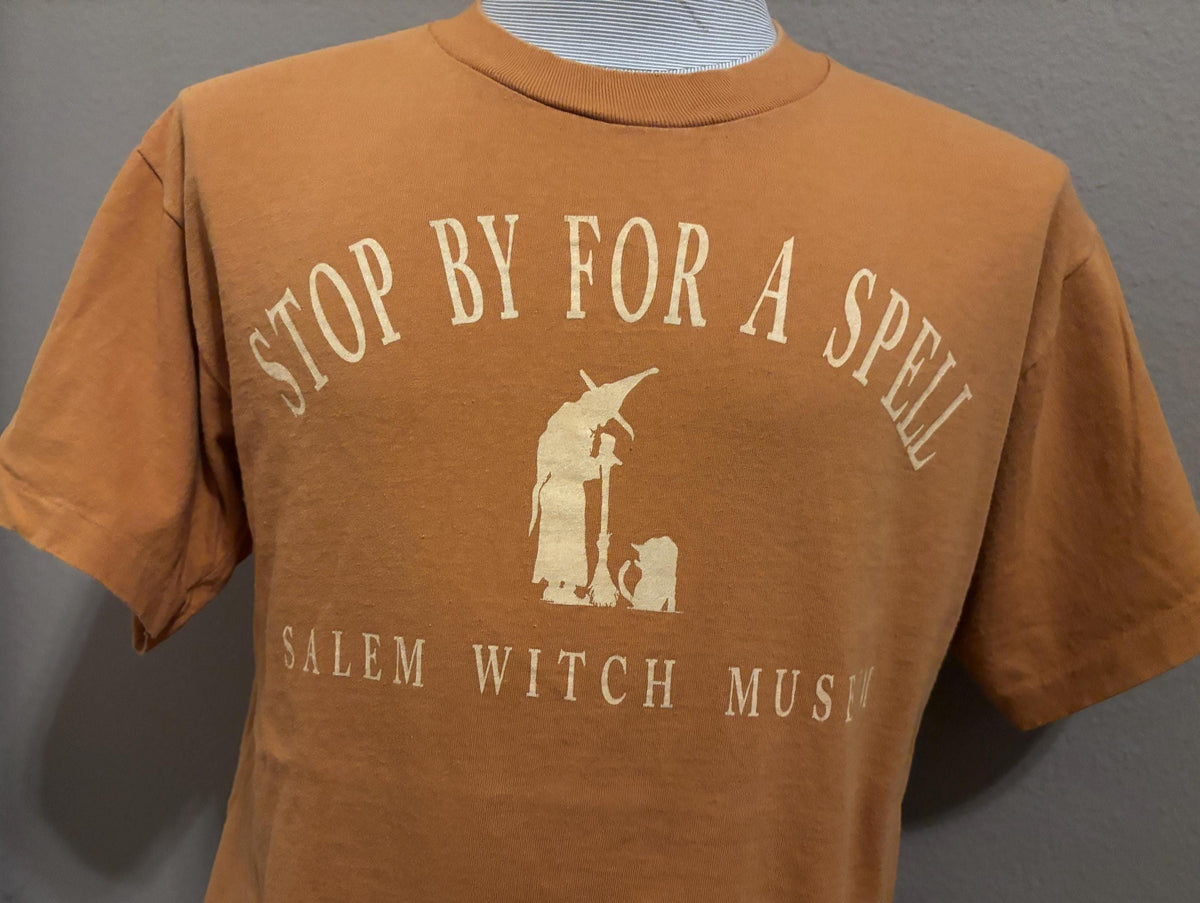 Vintage 90s Stop By For A Spell Salem Witch Museum Salem Massachusetts Tshirt L Graphic Tee – Aesthetic Look · High-Quality Print