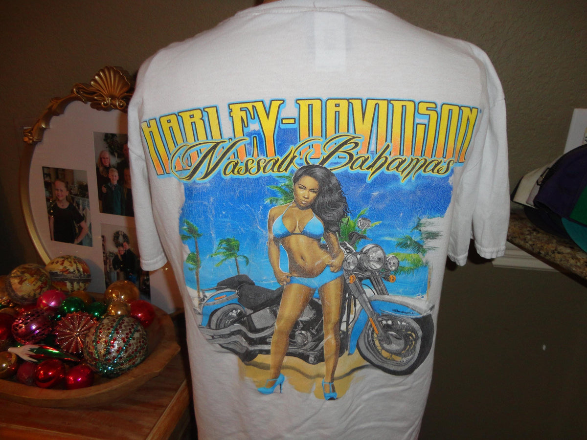 Harley Davidson Motorcycle Nassau Bahamas T Shirt Size L Graphic Tee – Warm & Stylish · Perfect For Daily Wear