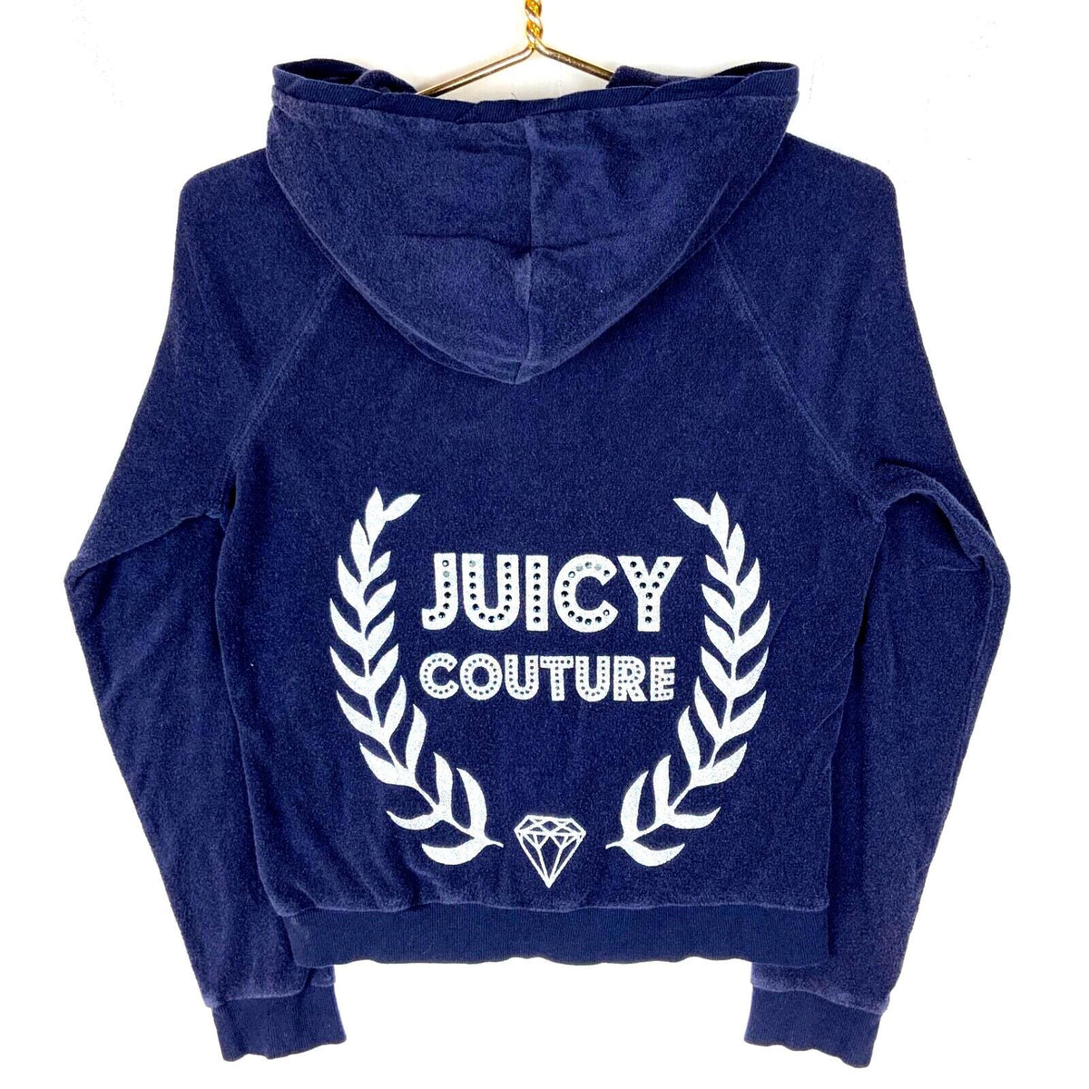 Juicy Couture Terry Cloth Women39s Sweatshirt Hoodie Medium Blue Full Zip Y2K Hoodie – Aesthetic Look · Trending Graphic Apparel