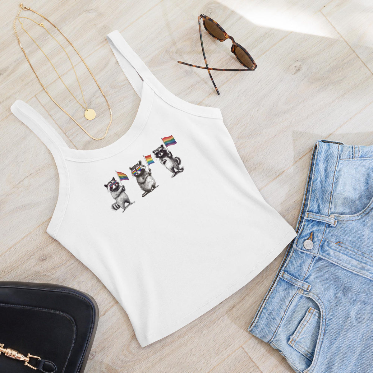 Raccoon Gay Pride Retro Tank Top Lgbt Ally Minimalist Tank Bella Canvas Vintage Pride Tanktop Rainbow Lesbian Gift Queer Clothing Tank Top – Easygoing Wear · High-Quality Print