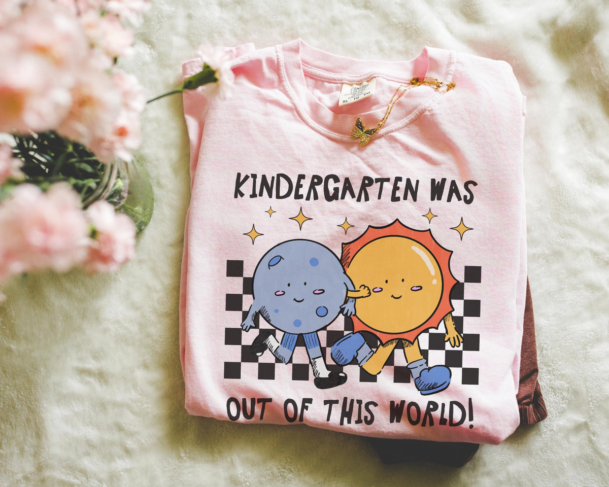 Last Day of School Tee Shirt Funny Saying Space Lover Tee End of School Year TShirt for Kindergarten Teacher Matching Kindergarten Crew Graphic Tee – Bold Style · Must-Have Style