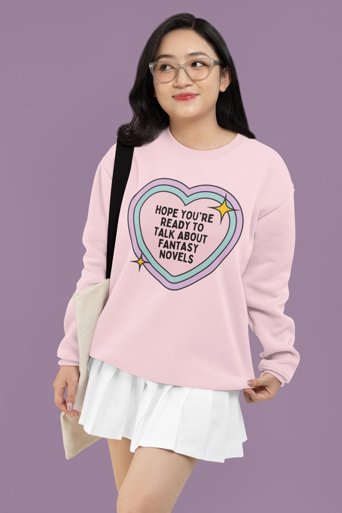 Fantasy Novels Bookworm Sweatshirt for Bookworm Who Loves Romantasy Books Cute Bookish Gift for Moms Who Love Books Present for Reader Sweatshirt – Soft Feel · Trending Graphic Apparel