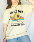 First Grade Teacher Tee Shirt Matching First Grade Crew TShirt for First Day of School Groovy Retro Aesthetic Teacher Appreciation Gift Graphic Tee – Feel-Good Design · Must-Have Style