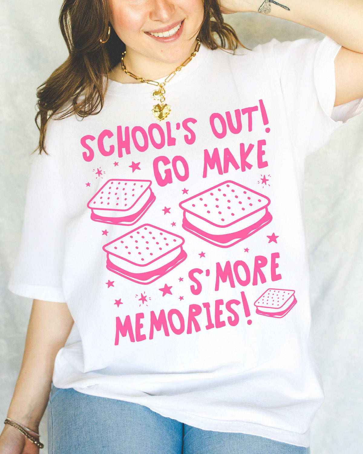 Funny Last Day of School Teacher Tee Shirt Middle School High School Teacher Who Loves S39mores or Baking Funny Saying End of School Tee Graphic Tee – Fan Favorite · High-Quality Print