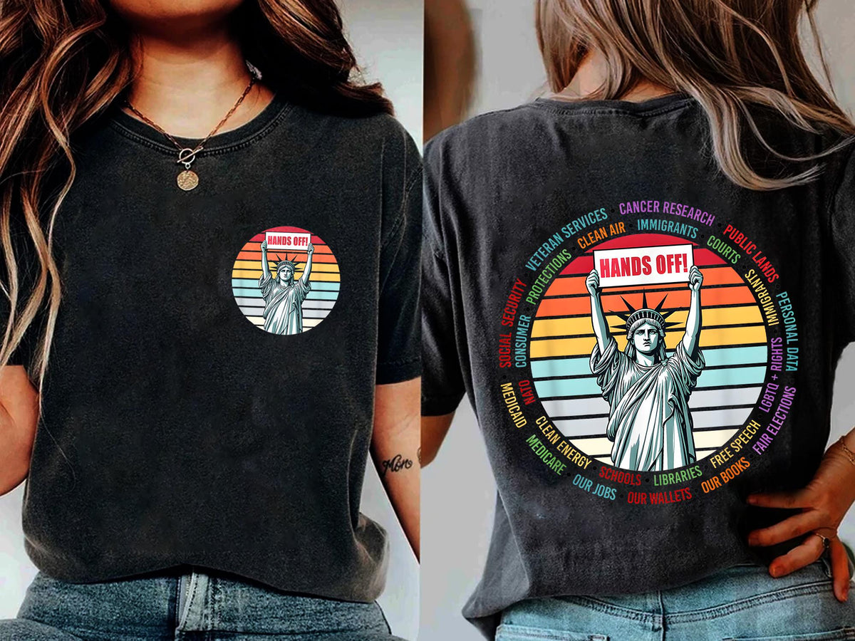 Hands Off Shirt Hands Off RallyPolitical Activism Social Security Hands of Our Jobs Shirt Graphic Tee – Warm & Stylish · Perfect For Daily Wear
