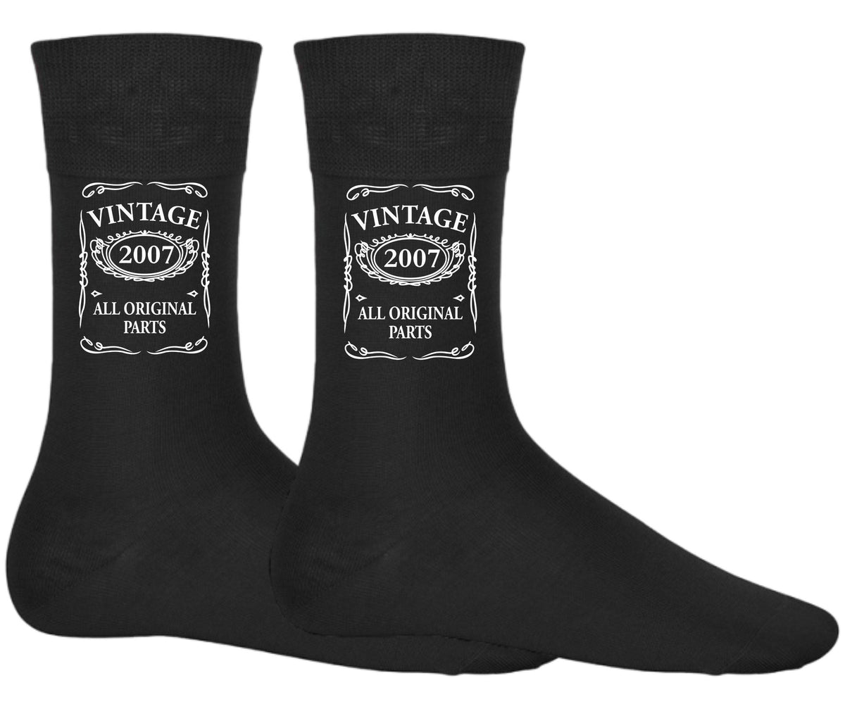18th Birthday Socks Born in 2007 Fun Socks for Men and Women Vintage All Original Parts Birthday Gift 18 Years Old Socks Graphic Tee – Feel-Good Design · Trending Graphic Apparel