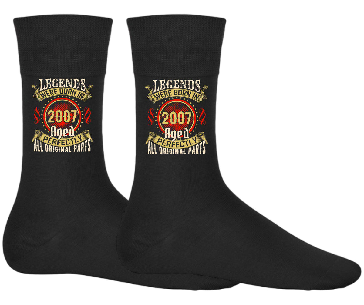 18th Birthday Socks 2007 Legend Socks Fun Birthday Socks Birthday Gift for Men Birthday Gift for Women 18 Years Old Socks Graphic Tee – Premium Graphic · Must-Have Style