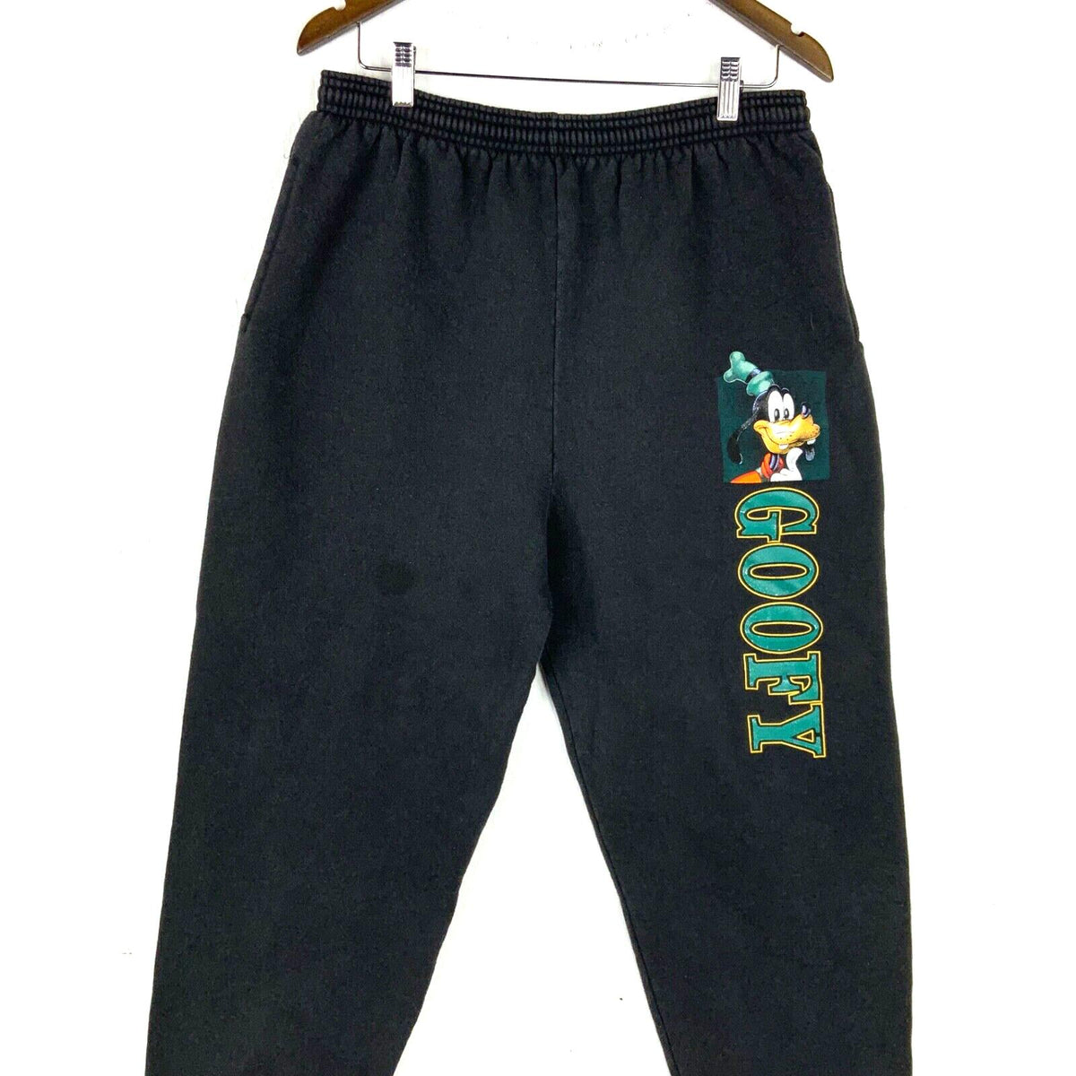 Vintage Goofy Disney Sweat Pants Size XL Black Made In Usa Cartoon 90s Graphic Tee – Aesthetic Look · High-Quality Print