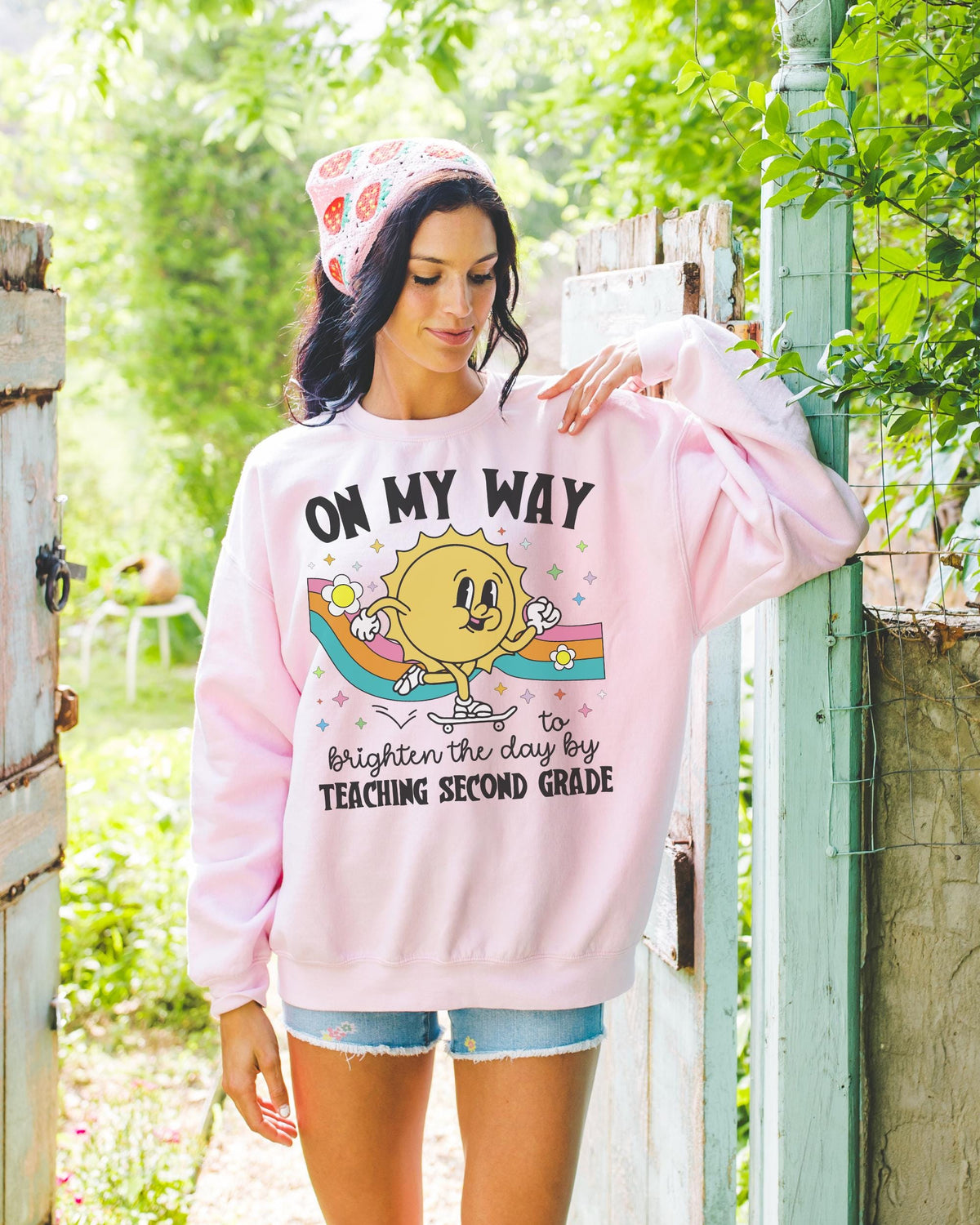 Second Grade Teacher Sweatshirt Matching Second Grade Crew Shirt for First Day of School Groovy Retro Aesthetic Teacher Appreciation Gift Sweatshirt – Premium Graphic · Must-Have Style
