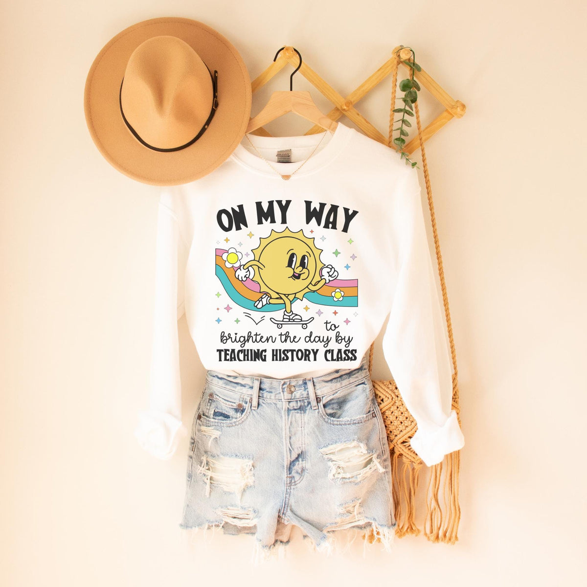 History Teacher Sweatshirt History Professor Crewneck with Groovy Retro Vibe Cute Historian Present with Flowers Teaching Assistant Gift Sweatshirt – Cozy Vibes · Great Gift For Fans