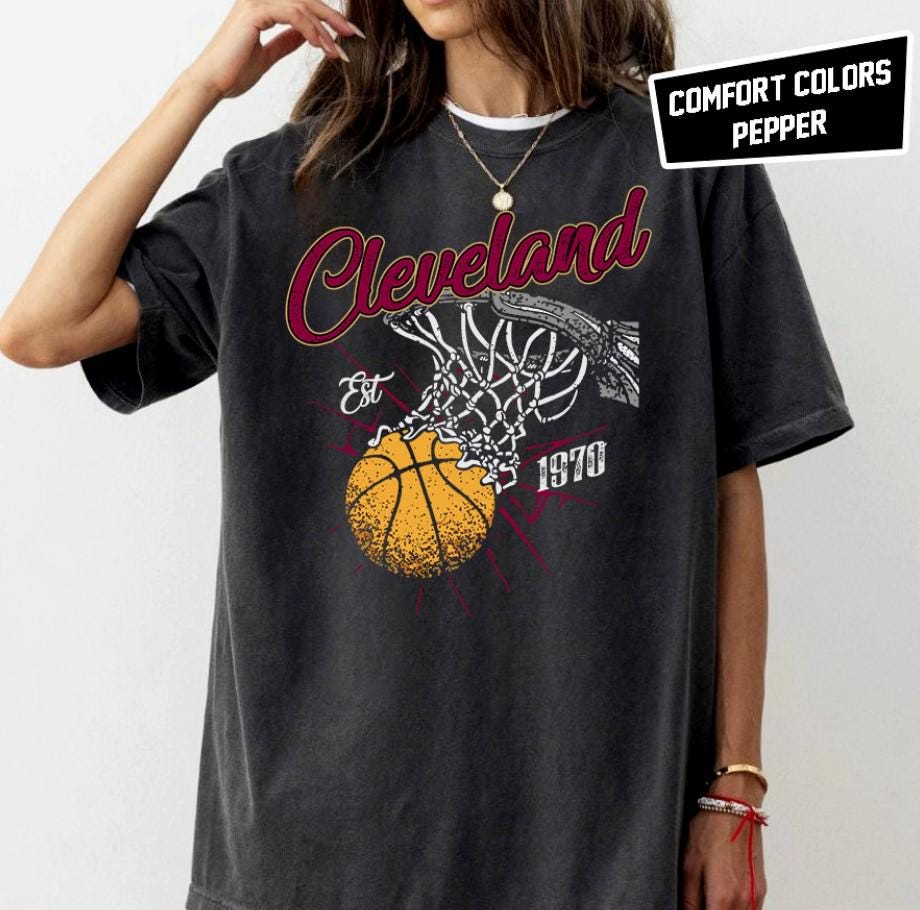Cleveland Basketball Vintage Est 1970 Shirt Basketball Retro 90s T Shirt Game Day Shirt Gift For Mom Fathers Day Gift Graphic Tee – Fan Favorite · High-Quality Print