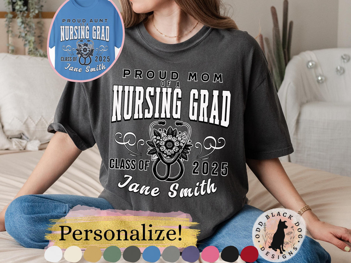 Custom Nursing Graduation Shirts Personalized RN BSN Graduation Shirt Nurse Grad Family Tee Class Of 2025 Shirt Gift for Graduation Party Graphic Tee – Everyday Comfort · Great Gift For Fans