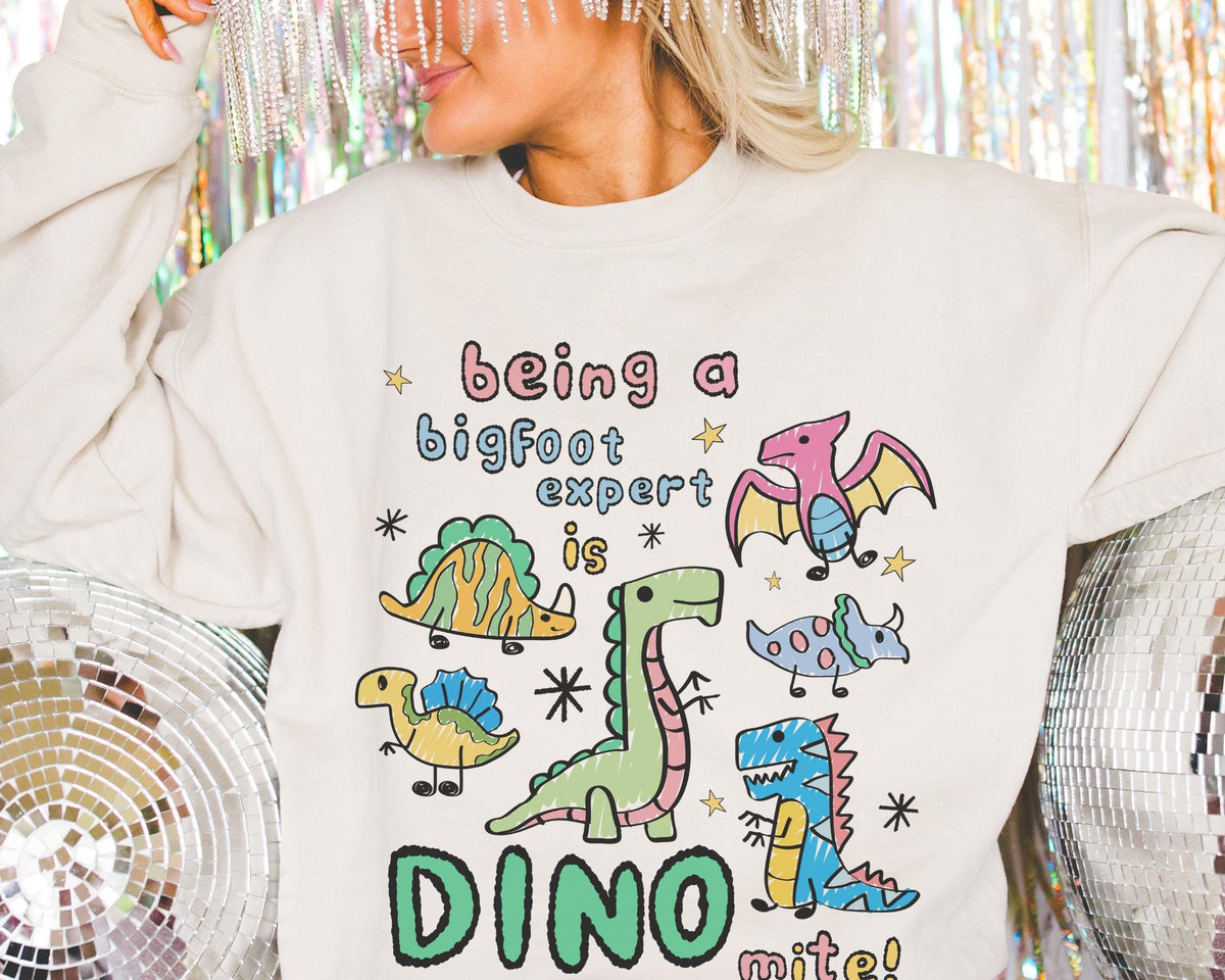 Bigfoot Expert Sweatshirt Dinosaur Lover Who Loves Sasquatch Funny Saying Birthday Gift Mythical Creature Famous American Folklore Shirt Sweatshirt – Fan Favorite · Perfect For Daily Wear