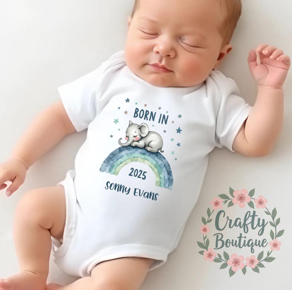 Born In 2025 Baby Gift Personalised Newborn Gift Set New Baby Romper Custom First Baby Grow Baby Boy Outfit Baby Announcement 1259 Graphic Tee – Feel-Good Design · Perfect For Daily Wear