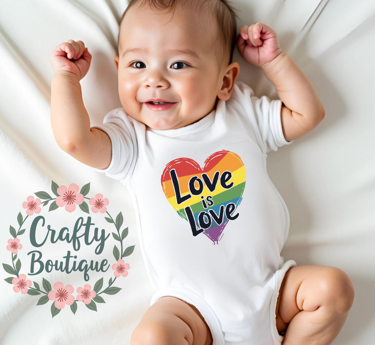 Love Is Love My 1st Pride New Baby Gift Rainbow Baby Grow LGBTQ Newborn Gift Baby Announcement Pride Pride Month Celebration 1262 Graphic Tee – Bold Style · Trending Graphic Apparel