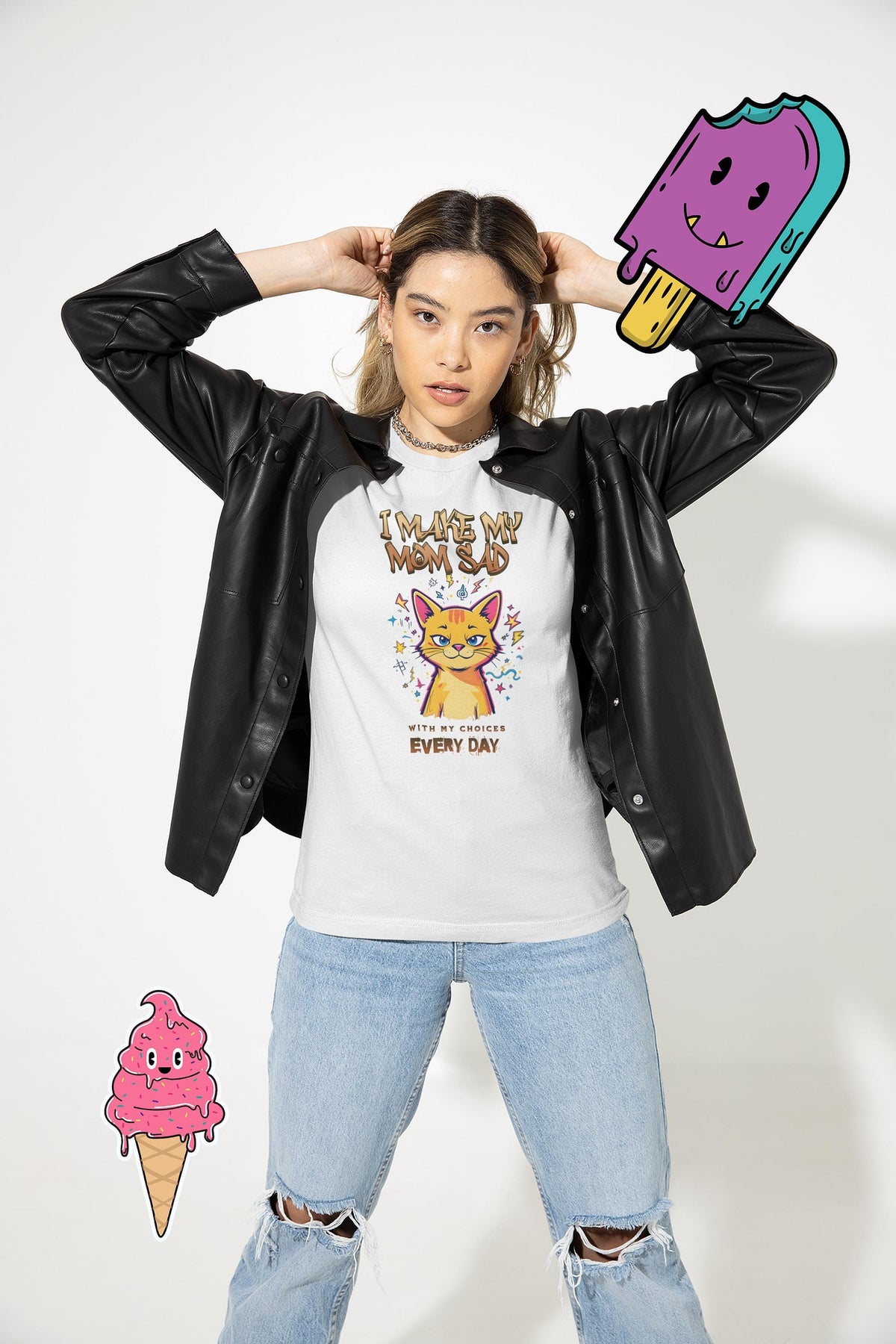 Hilarious Cat Shirt Funny Meme Tee Gen Z Cartoon Unique Gift for Teenager Family Drama Free USA Shipping Graphic Tee – Premium Graphic · Perfect For Daily Wear