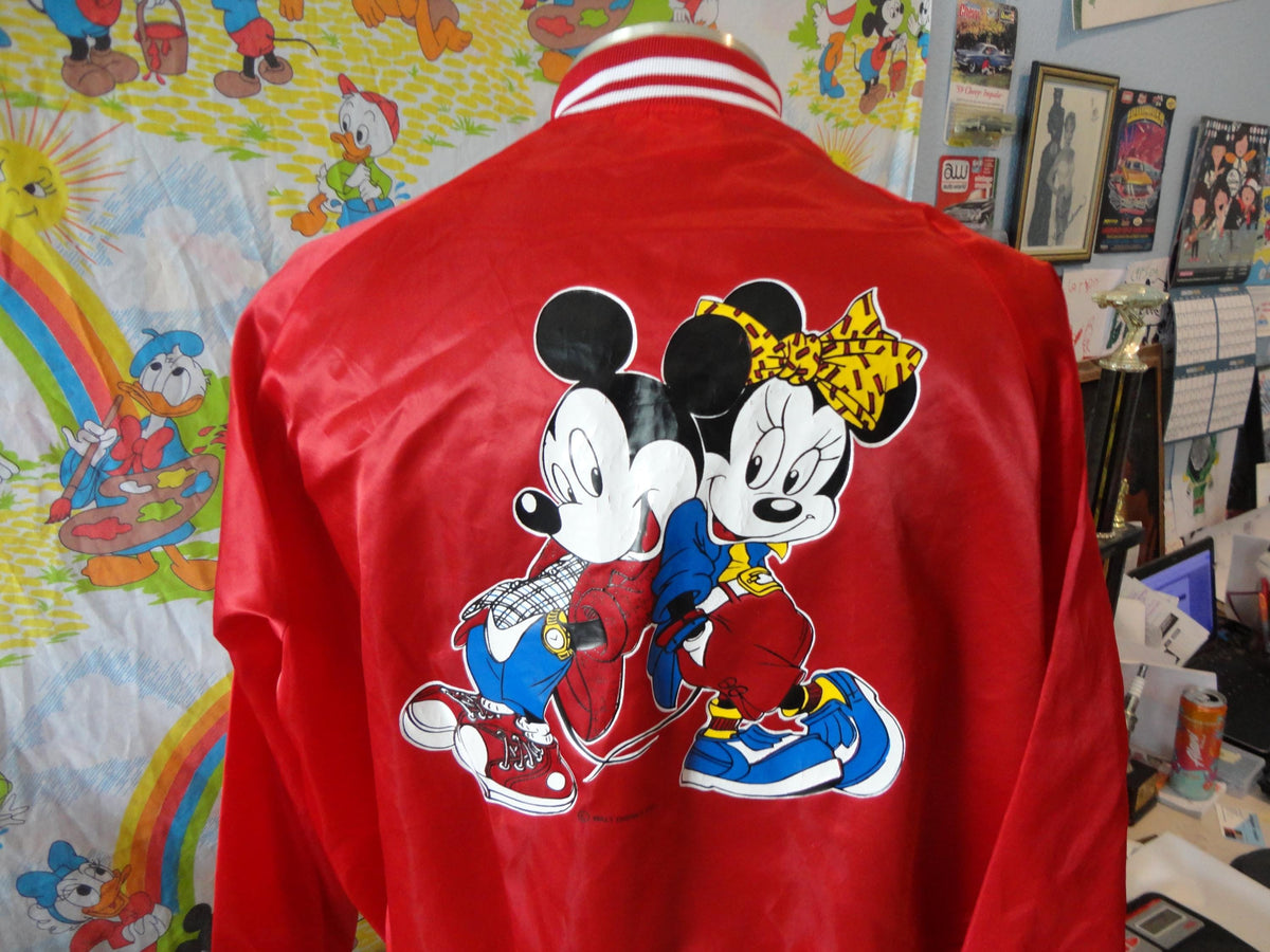 Vintage 8039s Mickey Minnie Mouse Red Satin Bomber Jacket Size XXL Graphic Tee – Everyday Comfort · Great Gift For Fans
