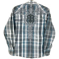 Y2K Roar Shirt Size Large Gray Checkered Long Sleeve Button Up Tribal Cross Graphic Tee – Premium Graphic · Top Pick For Any Outfit