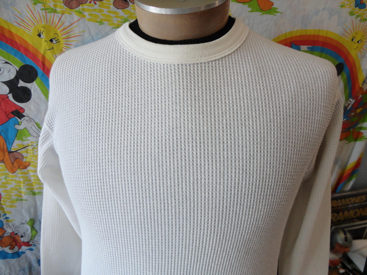 Vintage Big Yank White Waffle Knit Thermal Long Sleeve Shirt Men39s Large Graphic Tee – Aesthetic Look · Perfect For Daily Wear