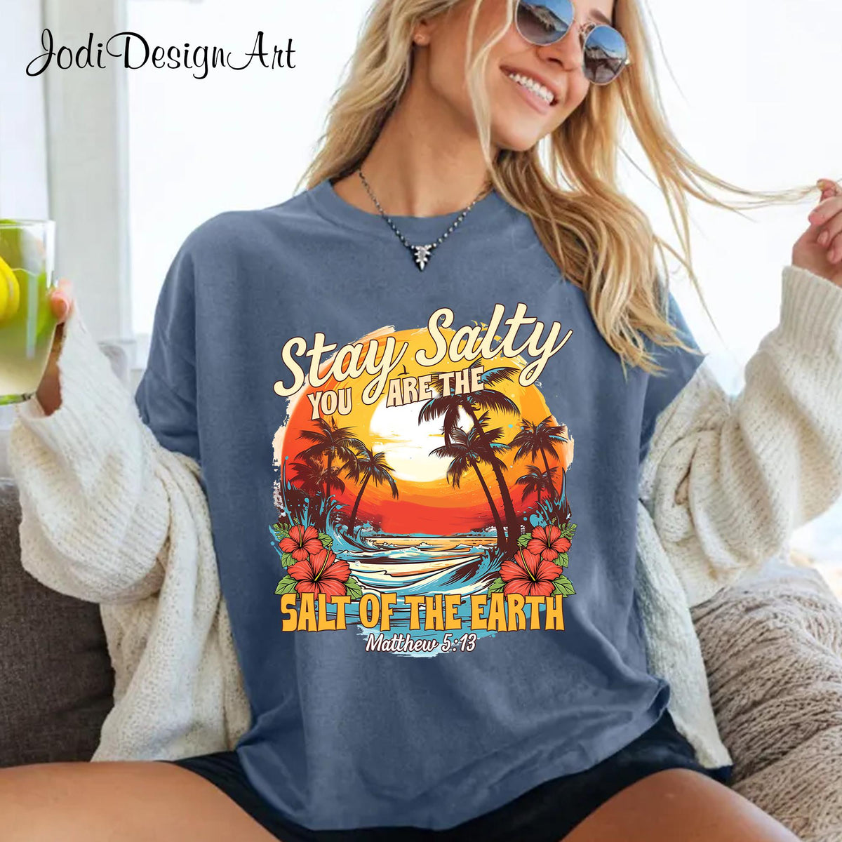 Salty Retro Christian Shirt Bible Affirmations Shirt Boho Bible Shirt Christian Summer Beach Retro Bible Verse Graphic Tee – Easygoing Wear · Perfect For Daily Wear