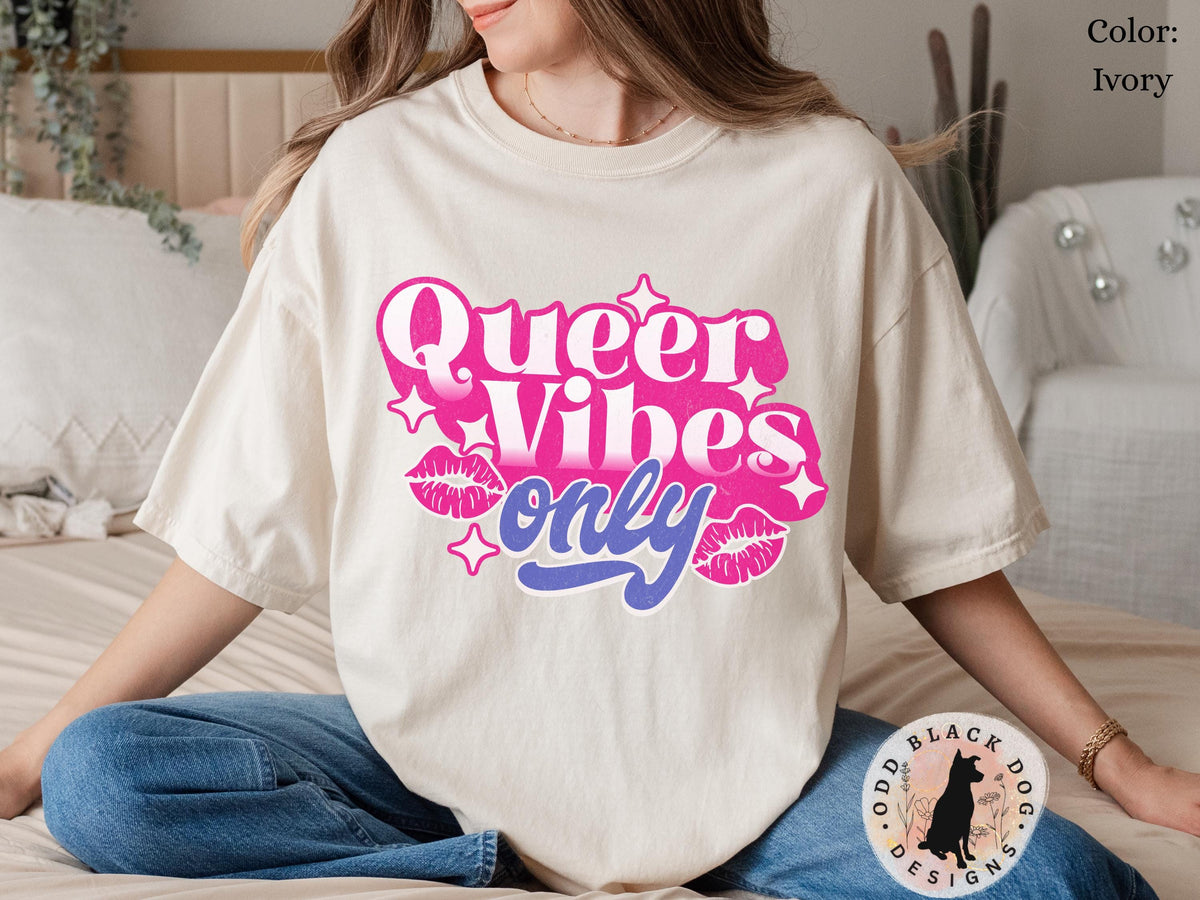 Queer Vibes Pride Month Shirt Queer Pride LGBTQ Shirt for Pride Month Transgender Tee Non Binary Shirt Queer Shirt Pride Parade Group Tee Graphic Tee – Aesthetic Look · Great Gift For Fans