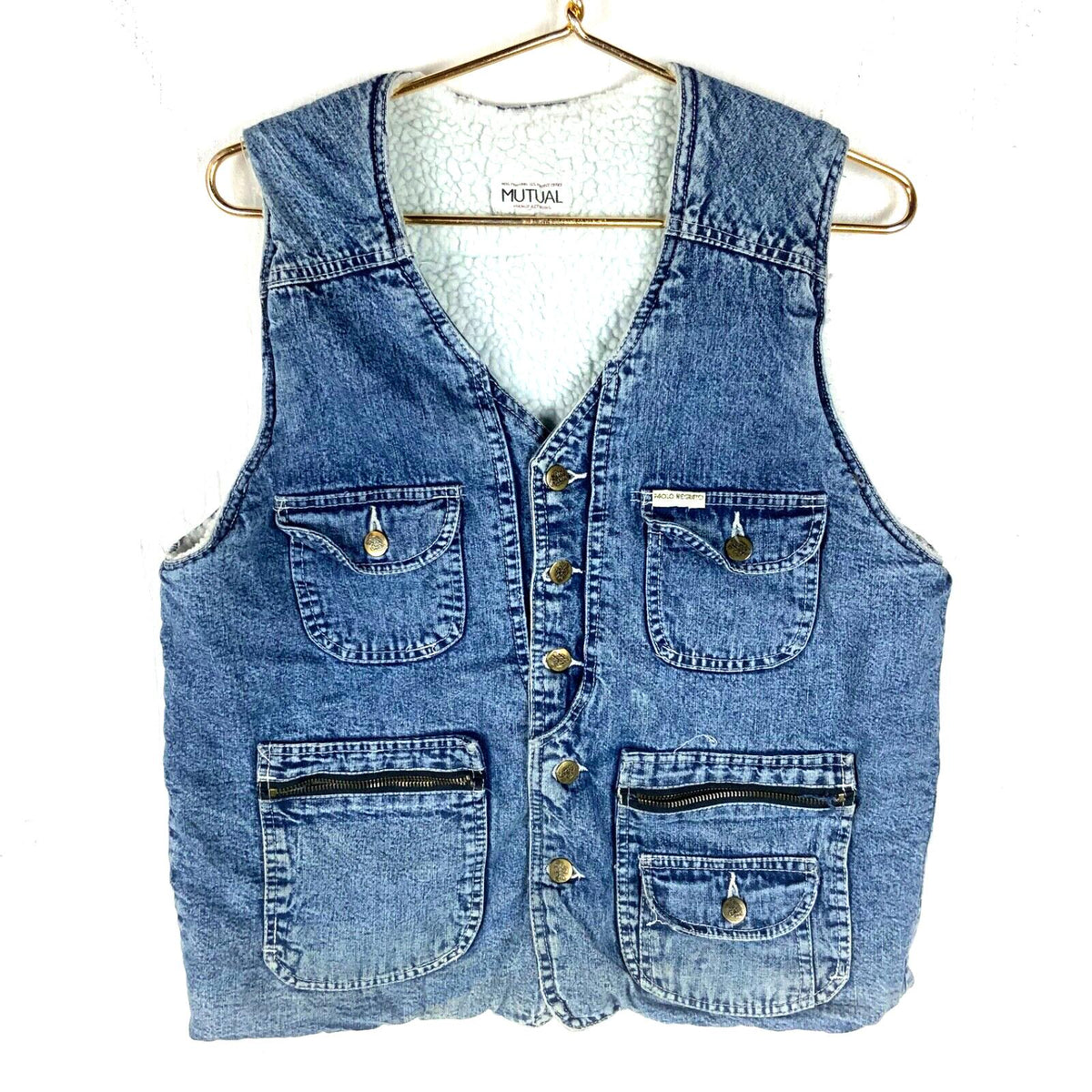 Vintage 1990s Sherpa Lined Womens Denim Jean Vest XL Blue Medium Wash Graphic Tee – Feel-Good Design · Perfect For Daily Wear