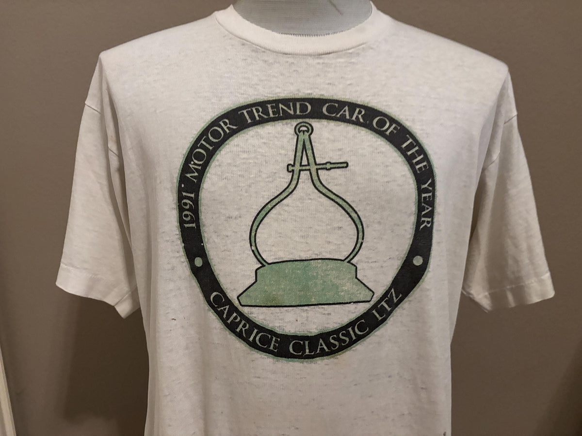 Vintage 90s Motor Trend Car Of The Year 1991 Chevy Caprice Classic LTZ Sigil Tshirt XL Graphic Tee – Feel-Good Design · Trending Graphic Apparel