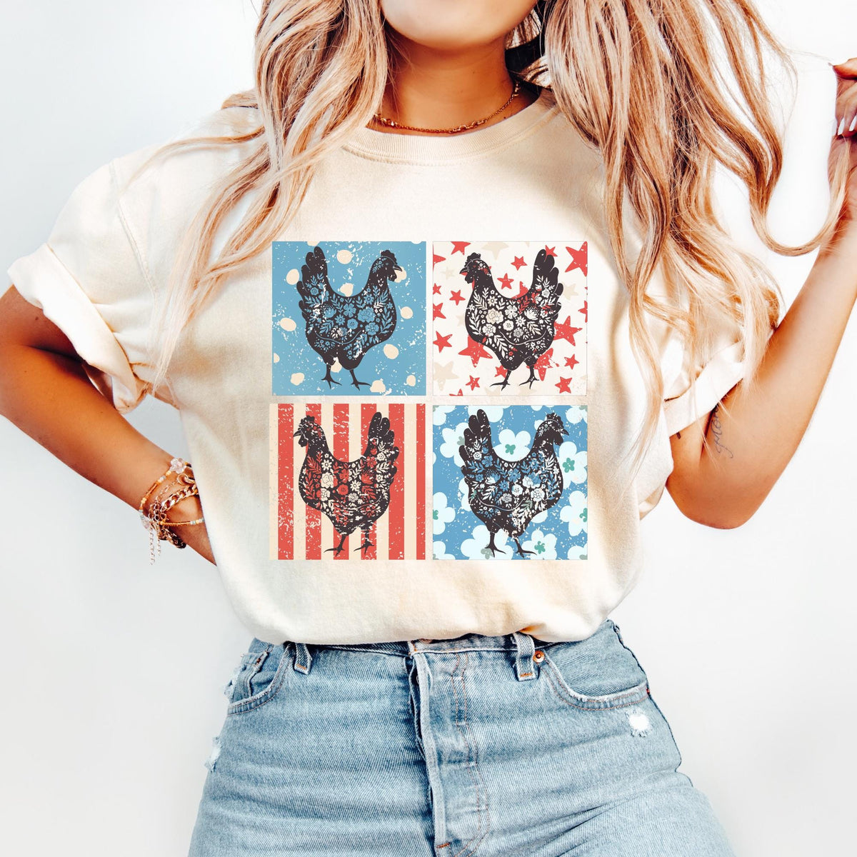 July 4th Chicken Shirt Chicken Shirt Chicken Tshirt Funny Chicken Gift Chicken Mom Chicken Mama Chicken Lady Tee Chicken Tee Graphic Tee – Easygoing Wear · Perfect For Daily Wear