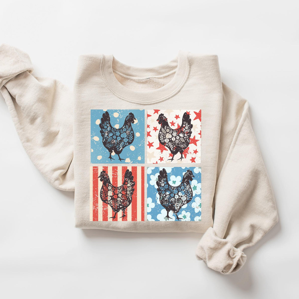 July 4th Chicken Sweatshirt Chicken Shirts Chicken Gifts Chicken Mom Sweatshirt Chicken Lover Chicken Sweater USA Chicken Shirt Sweatshirt – Bold Style · Perfect For Daily Wear