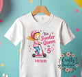 Kids Scooter Queen Tshirt Girls Birthday T shirt 5th Birthday Shirt Scooter Lover Gift Personalised Birthday Idea Skater Tee 1189 Graphic Tee – Soft Feel · High-Quality Print