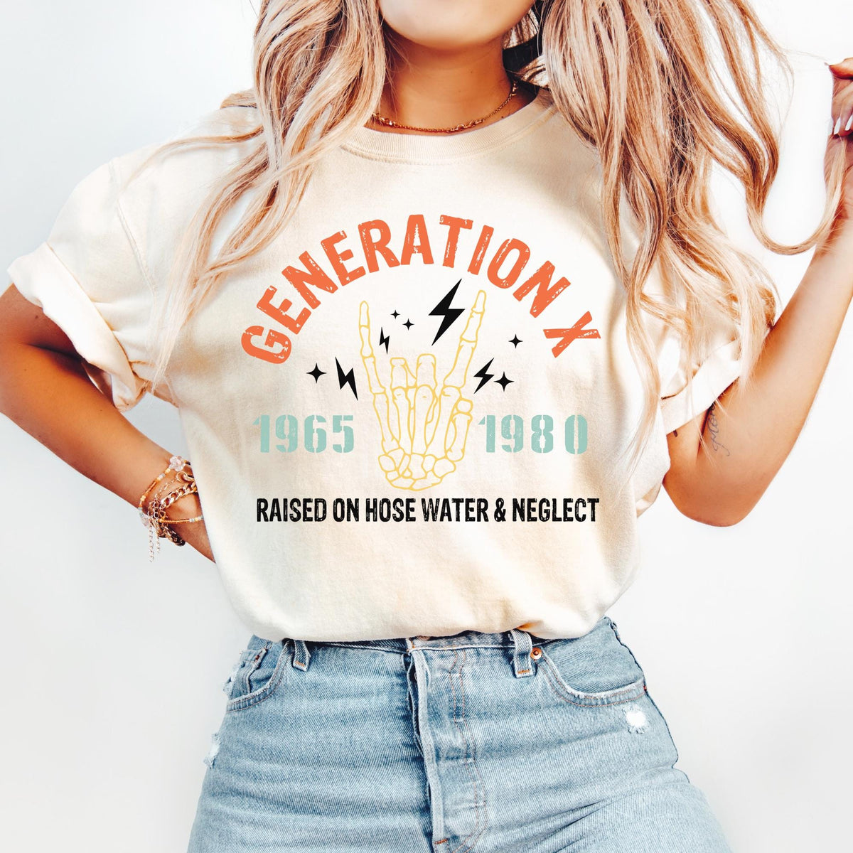 Gen X Tshirt Gen X Gift Gen X Tee Gen X Raised on Hose Water and Neglect Graphic Tee – Cozy Vibes · High-Quality Print
