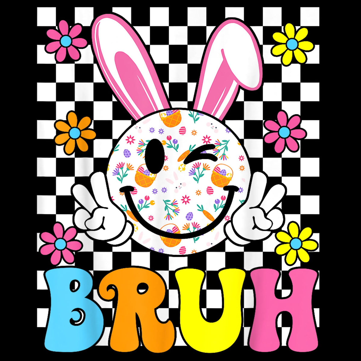Bruh Easter Day Funny Bunny PNGGroovy Smiley Face Eggs ClipartBruh Easter PngFunny Bunny ClipartGroovy Easter ArtSmiley Face Png Graphic Tee – Cozy Vibes · Top Pick For Any Outfit