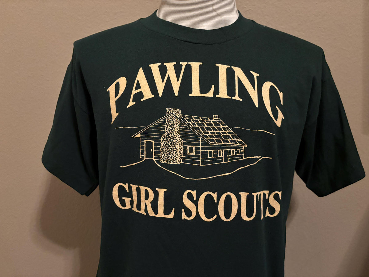 Vintage 90s Pawnling Girl Scouts Log Cabin Tshirt L Graphic Tee – Bold Style · Great Gift For Fans