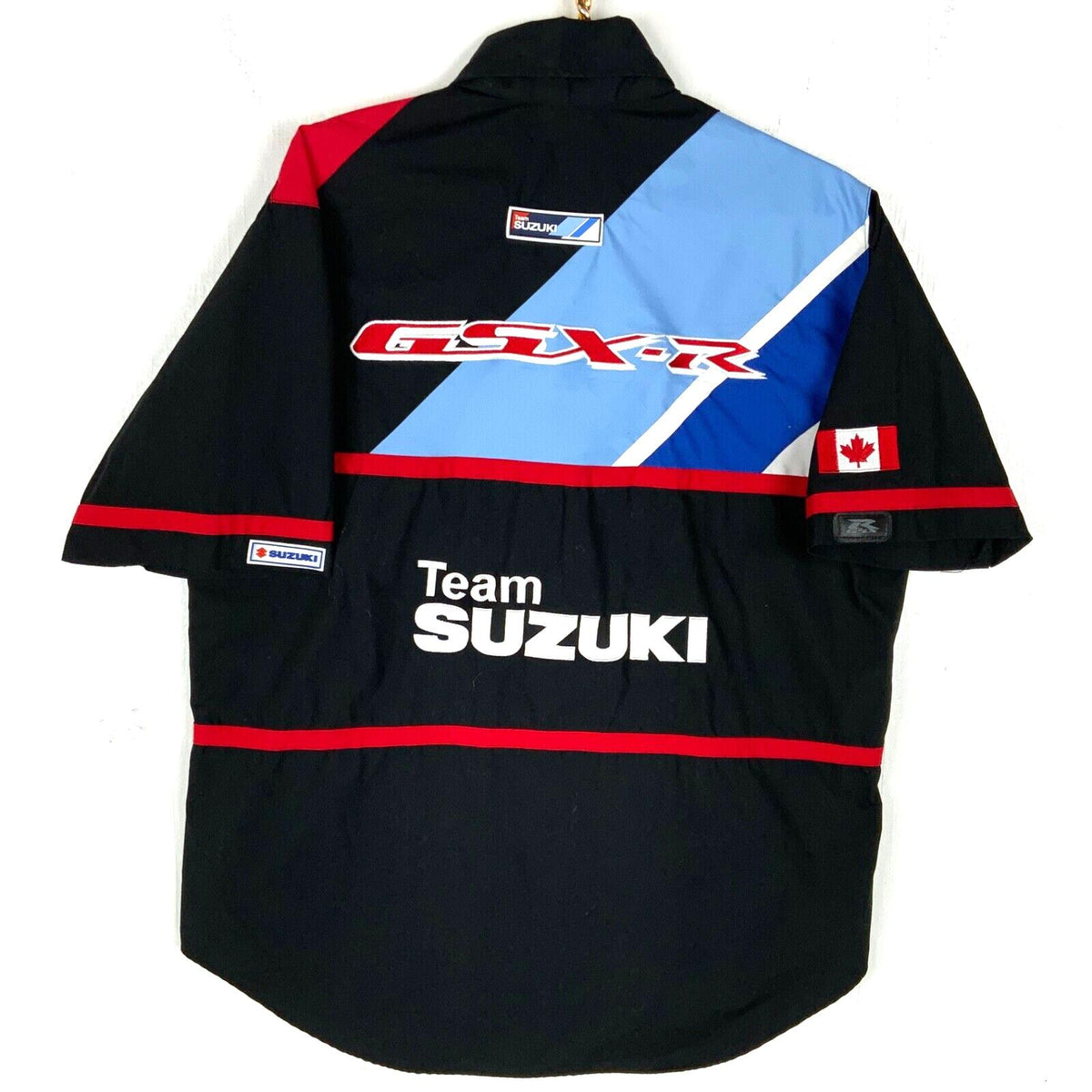 Vintage Suzuki Racing Shirt Large Black Button Up Short Sleeve Made Canada GsxR Graphic Tee – Bold Style · Perfect For Daily Wear