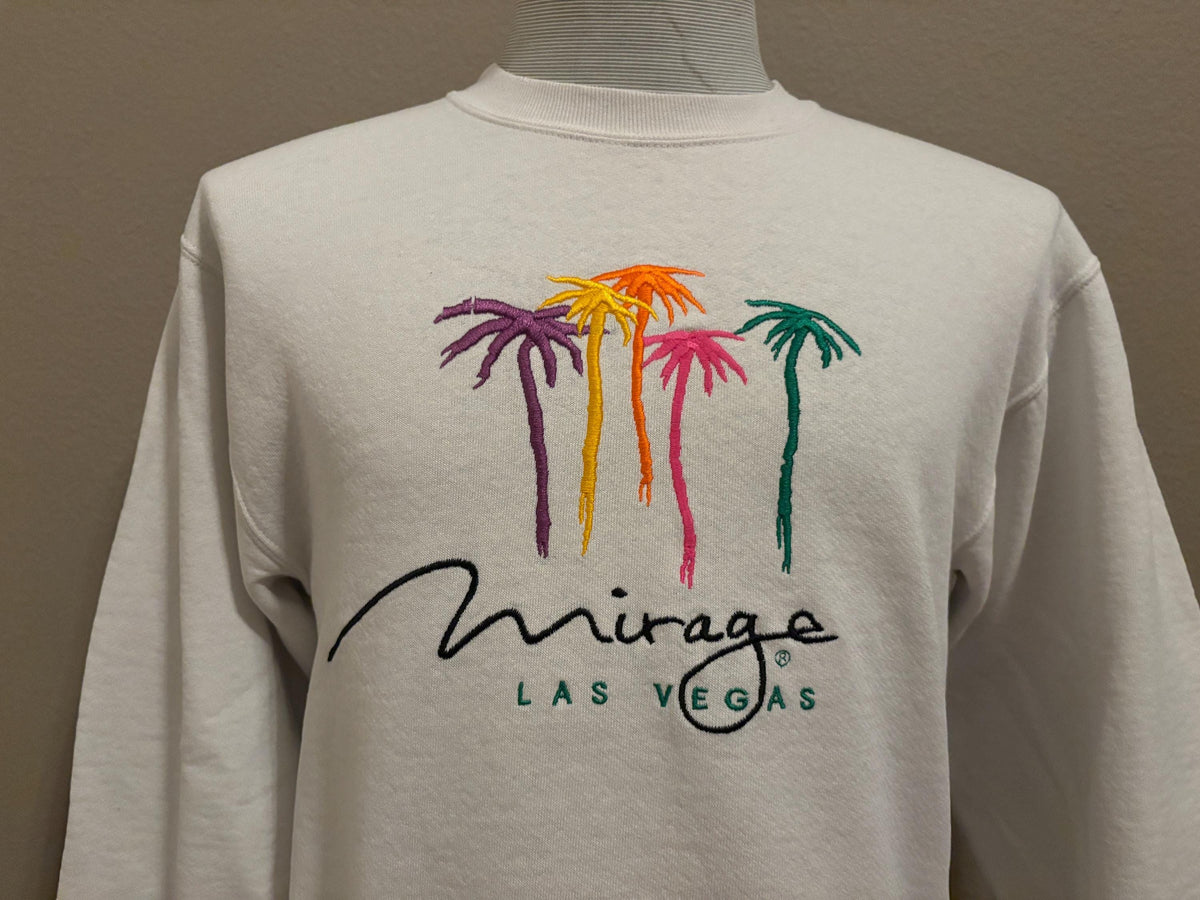 Vintage 90s Mirage Casino Las Vegas Nevada Palm Tree Embroidered Crewneck Sweatshirt M Sweatshirt – Everyday Comfort · Perfect For Daily Wear