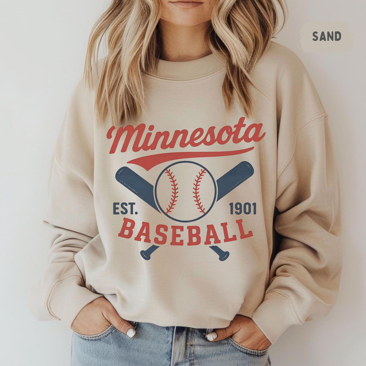 Retro Minnesota Baseball Sweatshirt Crewneck Jumper Unisex Sports Team Clothing Gift for Baseball Fans Twin city Apparel Gameday sweater Sweatshirt – Feel-Good Design · Perfect For Daily Wear