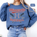 Retro Minnesota Baseball Sweatshirt Crewneck Jumper Unisex Sports Team Clothing Gift for Baseball Fans Twin City Apparel Gameday sweater Sweatshirt – Cozy Vibes · Perfect For Daily Wear