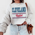Cleveland Baseball Sweatshirt Trendy Stripes Cleveland Sports Fan Crewneck Retro Cleveland Game Day Shirt Gift for Mom Cute Baseball Sweater Sweatshirt – Fan Favorite · High-Quality Print