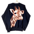 Vintage Giraffe Sweatshirt Crewneck Size Large Black Made In Usa 90s Wildlife Sweatshirt – Easygoing Wear · Trending Graphic Apparel
